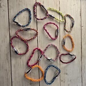 Kumi Braided Cord Magnetic Clasp Bracelets‎ Lot of 13 Multicolored Woven Jewelry